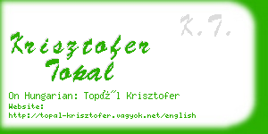 krisztofer topal business card